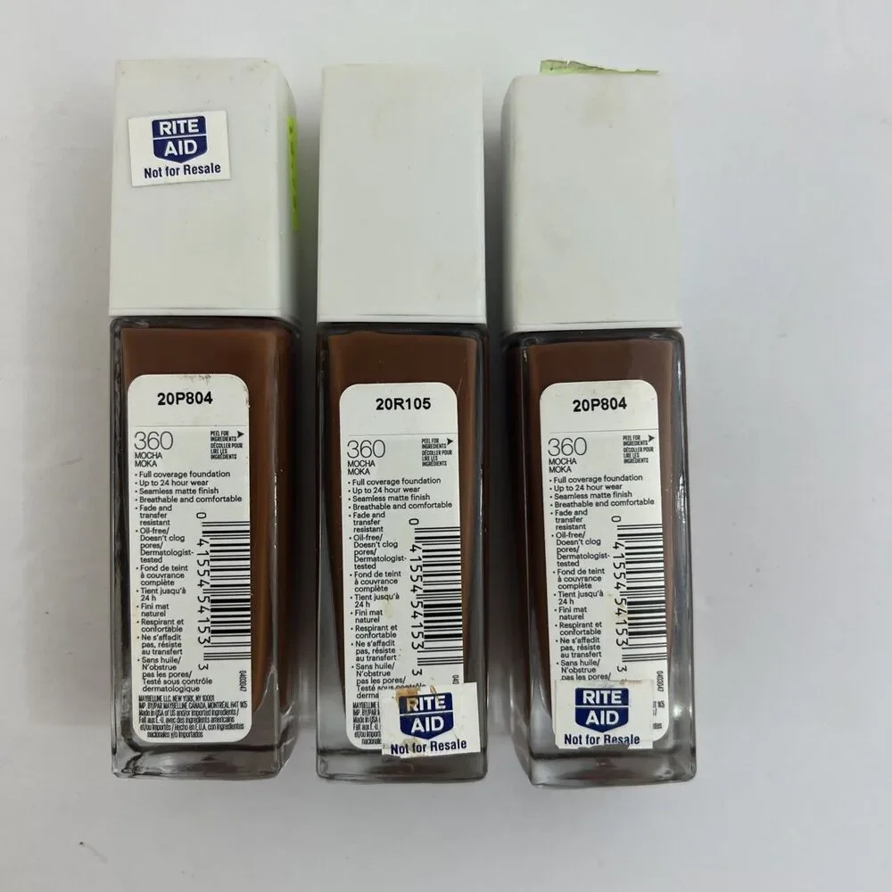 3x Maybelline SuperStay Foundation 24HR Full Coverage #360 Mocha READ